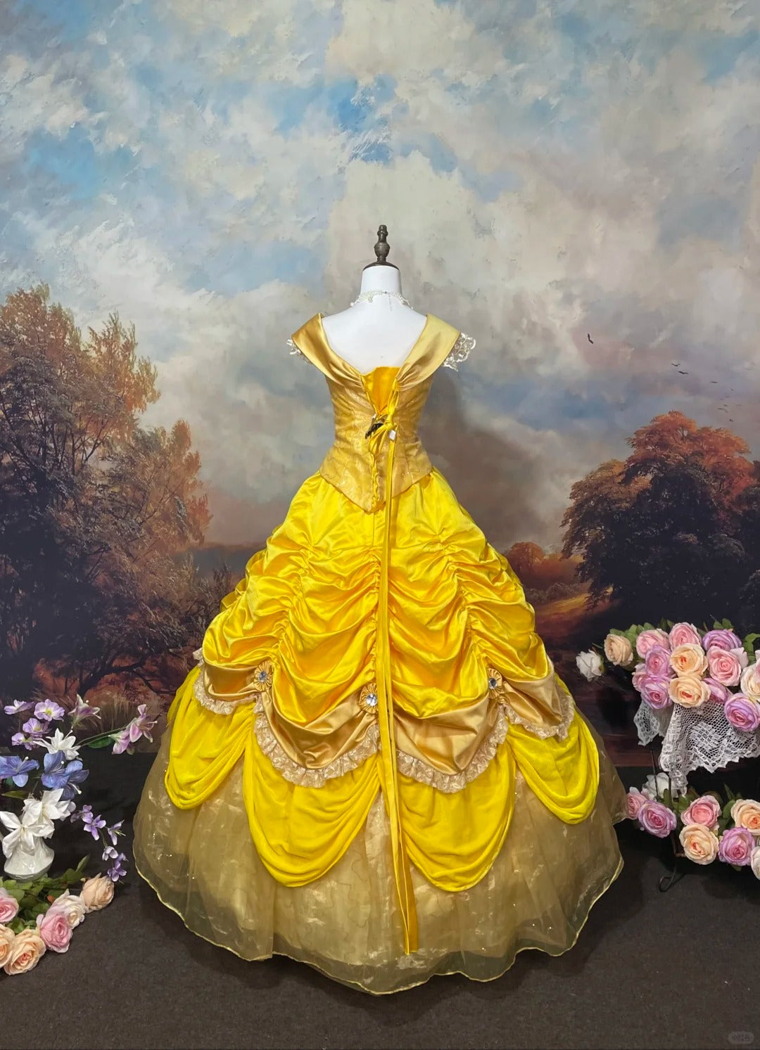 Robe de bal longue en satin pailleté et strass jaune brillant, longueur au sol, style rétro, nv5158