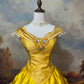 Robe de bal longue en satin pailleté et strass jaune brillant, longueur au sol, style rétro, nv5158