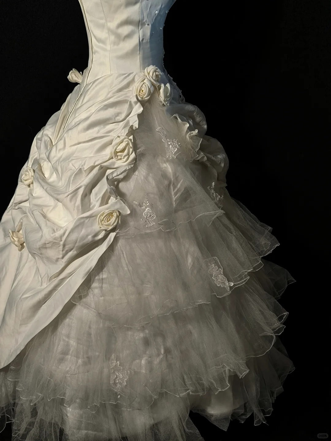 Robe de soirée longue élégante en satin ivoire à fleurs, robe de mariée nv4185