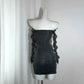 NiceVestidos - Robe de soirée noire scintillante à manches longues Nv5617