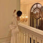 Long Sleeve White Mermaid Maxi Ball Gown Elegant Evening Dress Party Dress nv2309