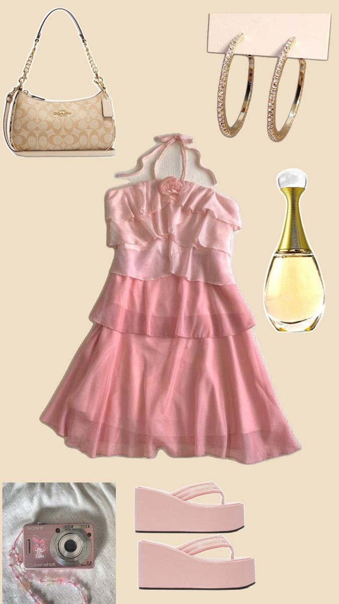 Robe de soirée trapèze rose à bretelles multicouches, courte et élégante, en mousseline de soie, pour anniversaire, nv3905