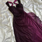 Black/blue/Purple shiny gradient exquisite elegant suspender long tulle ball gown evening dress nv3314