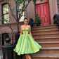 Robe de soirée courte en dentelle à col en cœur verte Robe de bal Robe de soirée nv3037