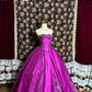 Robe de soirée longue et élégante à paillettes violettes et perles, longueur au sol, nv4177