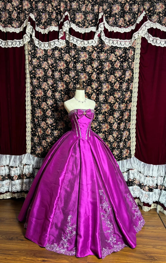 Lila Pailletten Perlen Elegante Exquisite Lange Bodenlangen Ballkleid Abendkleid nv4177