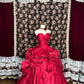 Rotes langes Satin-Ballkleid-Abendkleid Quinceanera-Kleid NV4644