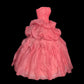 Pink Beaded Elegant Long Tulle Ball Gown Evening Dress nv4920