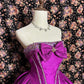 Robe de soirée longue et élégante à paillettes violettes et perles, longueur au sol, nv4177