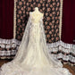Robe de soirée longue en tulle blanc, magnifique et délicate, avec des appliques florales, traîne au sol, robe de mariée nv4016