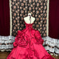 Rotes langes Satin-Ballkleid-Abendkleid Quinceanera-Kleid NV4644