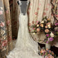 White Vintage Elegant Exquisite Beaded Lace Long Tulle Mermaid Slim Floor-Length Ball Gown Evening Gown Party Dress Wedding Dress nv4122