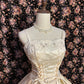 Robe de soirée princesse jaune crème, magnifique, exquise, bretelles spaghetti, longue, en satin, longueur au sol, traîne, nv4018