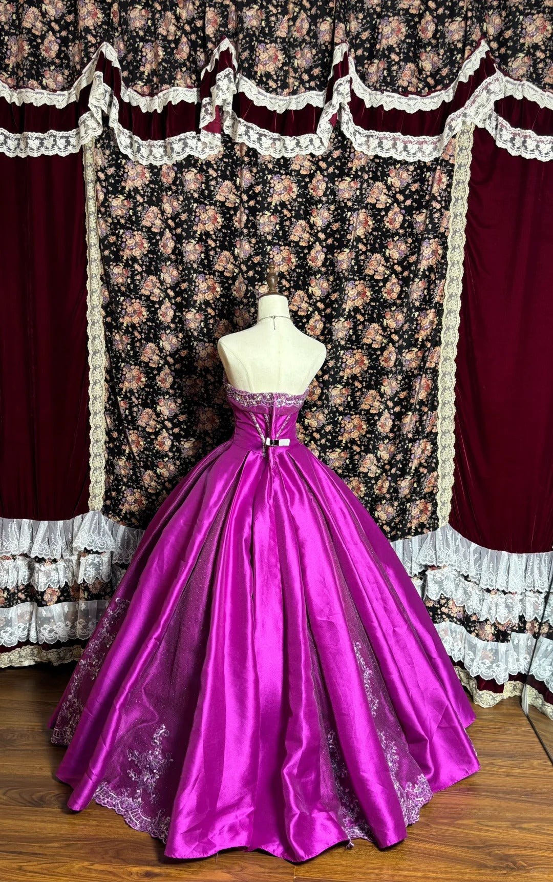 Robe de soirée longue et élégante à paillettes violettes et perles, longueur au sol, nv4177