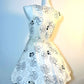 White Floral Fashion Short Satin Homecoming Dress Birthday Party Dress nv5309