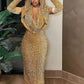 Gorgeous Shiny Glamorous Red/Gold Sequin Bodycon Prom Gown Evening Gown Party Dress nv3238