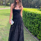 Black Elegant Sexy Lace Spaghetti Strap Long Evening Dress nv2725