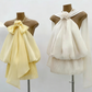 Robe de soirée courte en mousseline de soie, motif floral délicat, couleur champagne, robe de fête d'anniversaire, nv4104