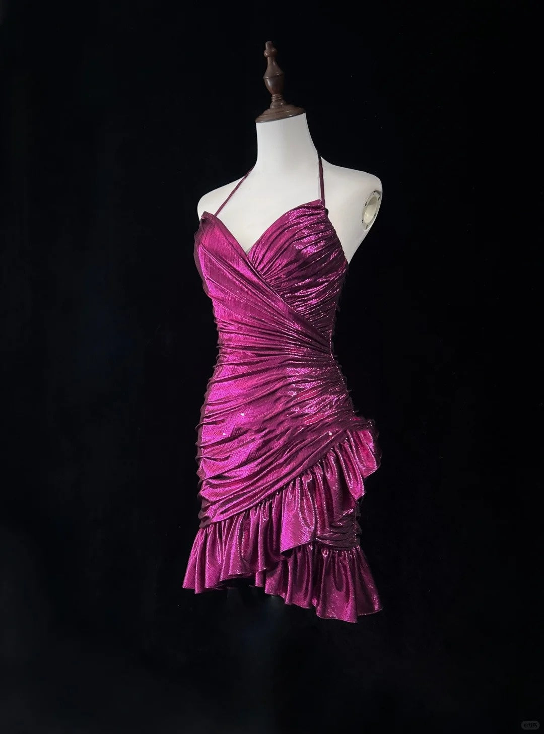 Robe de soirée courte en satin rose à la mode, robe de bal, robe de soirée, robe de soirée, nv4394