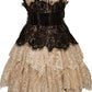 Robe de soirée courte en mousseline de soie et dentelle blanche/rose, tenue de fête d'anniversaire nv5302