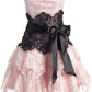 Robe de soirée courte en mousseline de soie et dentelle blanche/rose, tenue de fête d'anniversaire nv5302
