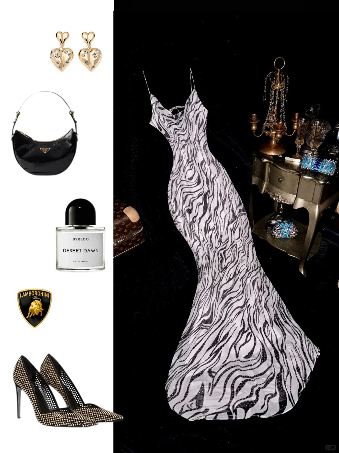 Robe de soirée longue en satin à bretelles spaghetti, imprimé zèbre noir et blanc, robe de soirée d'anniversaire, nv5254