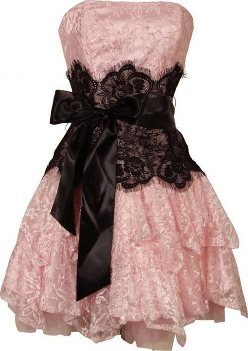 Robe de soirée courte en mousseline de soie et dentelle blanche/rose, tenue de fête d'anniversaire nv5302