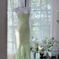 Green Mermaid Formal Dress Vintage Long Chiffon Party Dress Evening Dress Prom Dresses nv4326