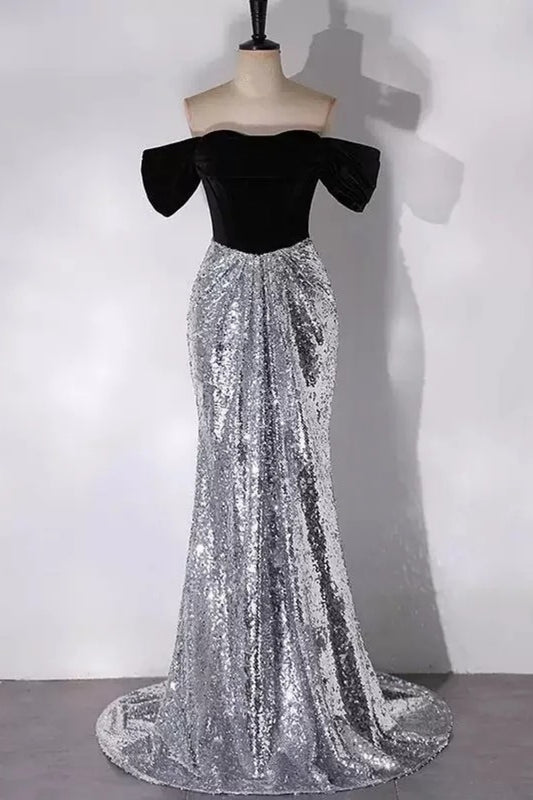 Long And Shiny Elegant Sequin Evening Gown NV6720