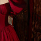 Vampire Red Princess Traditionelles rotes Toastkleid Langes Satin-Prinzessinnenkleid NV6534