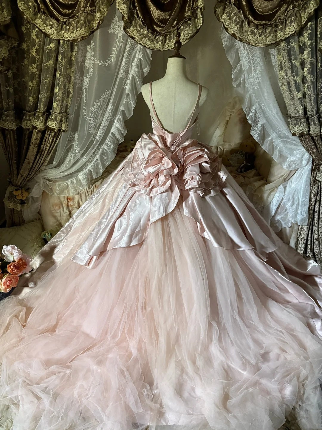 Langes, pinkfarbenes Ballkleid NV6592