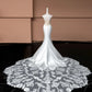 Robe de soirée longue blanche élégante en satin et dentelle, coupe sirène, coupe slim, robe de bal, robe de soirée, robe de mariée, nv4742