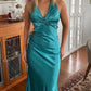 Blue Fashion Sleeveless Sexy Off-the-shoulder Long Satin Party Dress Prom Gown Evening Gown nv2284