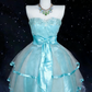 Mint Ice Blue Princess Dress: Galaxy Starlight Stitched in the Hem NV6836
