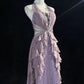 Purple Delicate Beading Elegant Long Tulle Prom Dres Evening Dress nv4925
