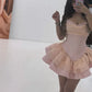 Pink Fashion Satin Lace Short Homecoming Dress Birthday Party Dress nv4695