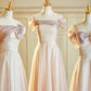 Robe de demoiselle d'honneur longue en satin rose élégante, robe de bal, robe de soirée, robe de remise de diplôme, nv4045