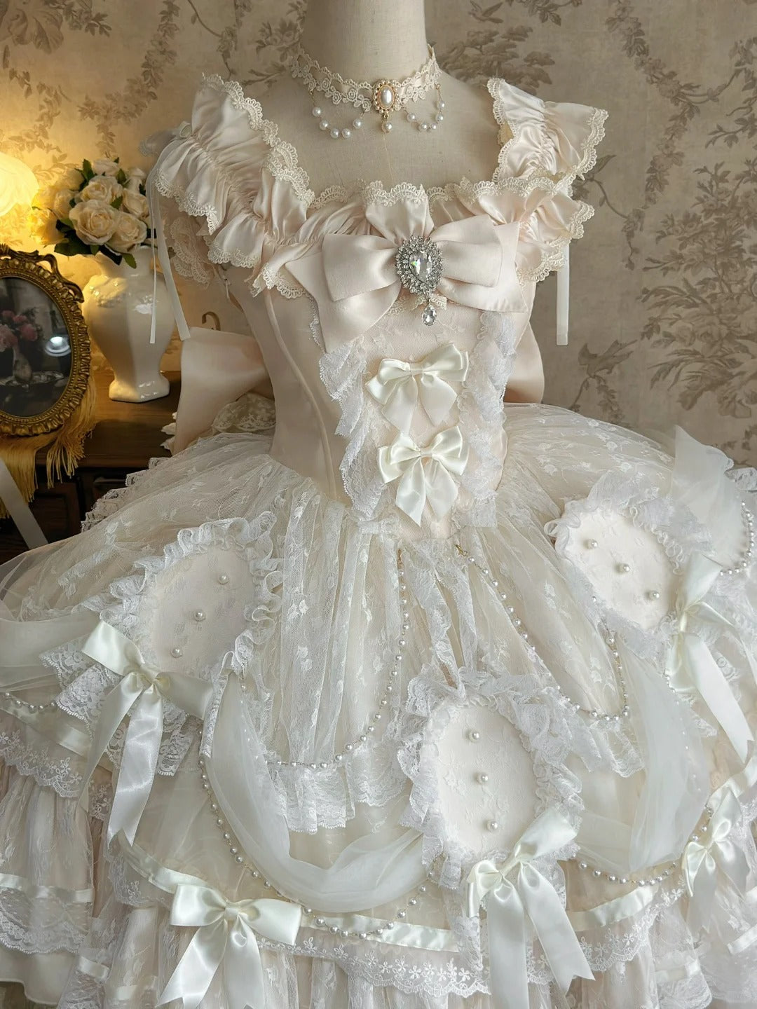 NiceVestidos - Robe de princesse vintage en tulle blanc avec nœud, robe de soirée d'anniversaire, nv5531