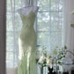 Green Mermaid Formal Dress Vintage Long Chiffon Party Dress Evening Dress Prom Dresses nv4326