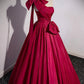 Heißes rosa Satin One-Shoulder-Schleife langes Ballkleid Abendkleid nv1904