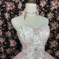 Robe de bal rose vintage à fleurs et perles, coupe trapèze, longue en tulle, épaules dénudées, robe de soirée nv4219