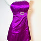 Robe de soirée courte en satin violet exquis, robe de soirée d'anniversaire nv5307