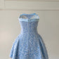 NiceVestidos - Robe courte bleue d'anniversaire, robe de soirée NV5940