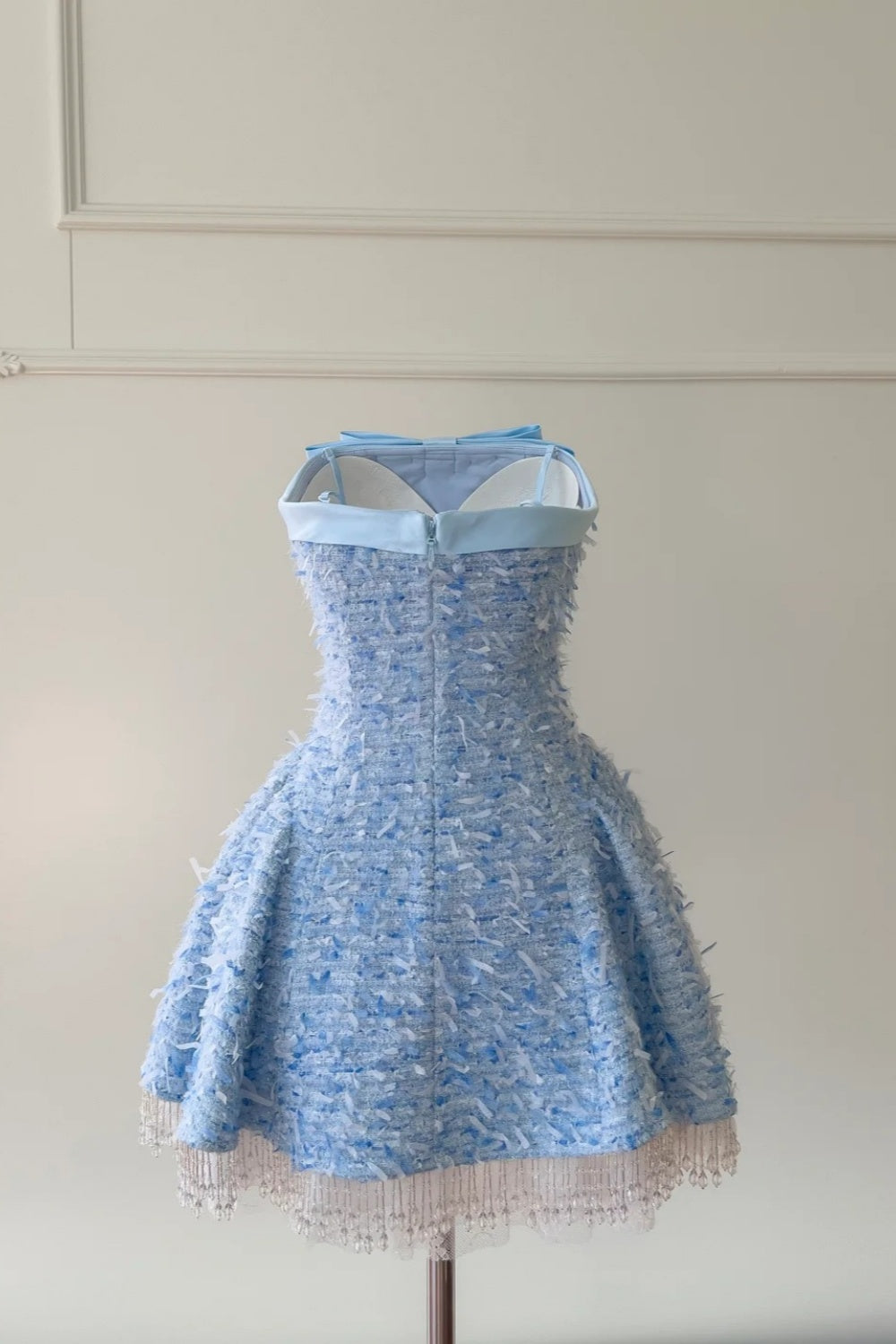 NiceVestidos - Robe courte bleue d'anniversaire, robe de soirée NV5940