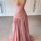 NiceVestidos - Robe de soirée longue en satin bleu NV5951