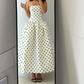 Robe de soirée mi-longue en mousseline de soie à pois blancs, à la mode, robe de soirée d'anniversaire nv5283