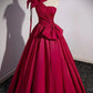 Heißes rosa Satin One-Shoulder-Schleife langes Ballkleid Abendkleid nv1904