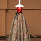 Rotes Tube-Top mit Blumenmuster, elegant, modisch, lang, Tüll, Ballkleid, Abendkleid, Partykleid, NV4746