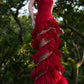 Red Gorgeous Shining Retro Elegant Long Satin Evening Dress NV6740