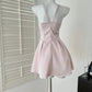 Pink Beaded Homecoming Dress Short Satin Prom Dress Birthday Dress Evening Dress nv4445